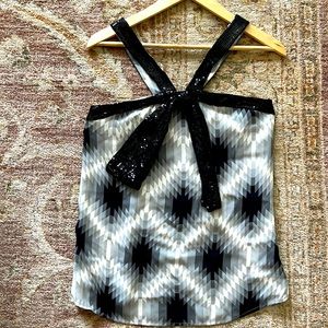 Tory Burch silk halter with sequin straps